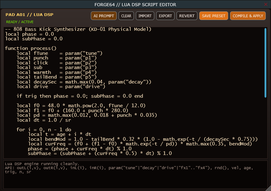 Live Sandboxed Lua DSP Script Editor