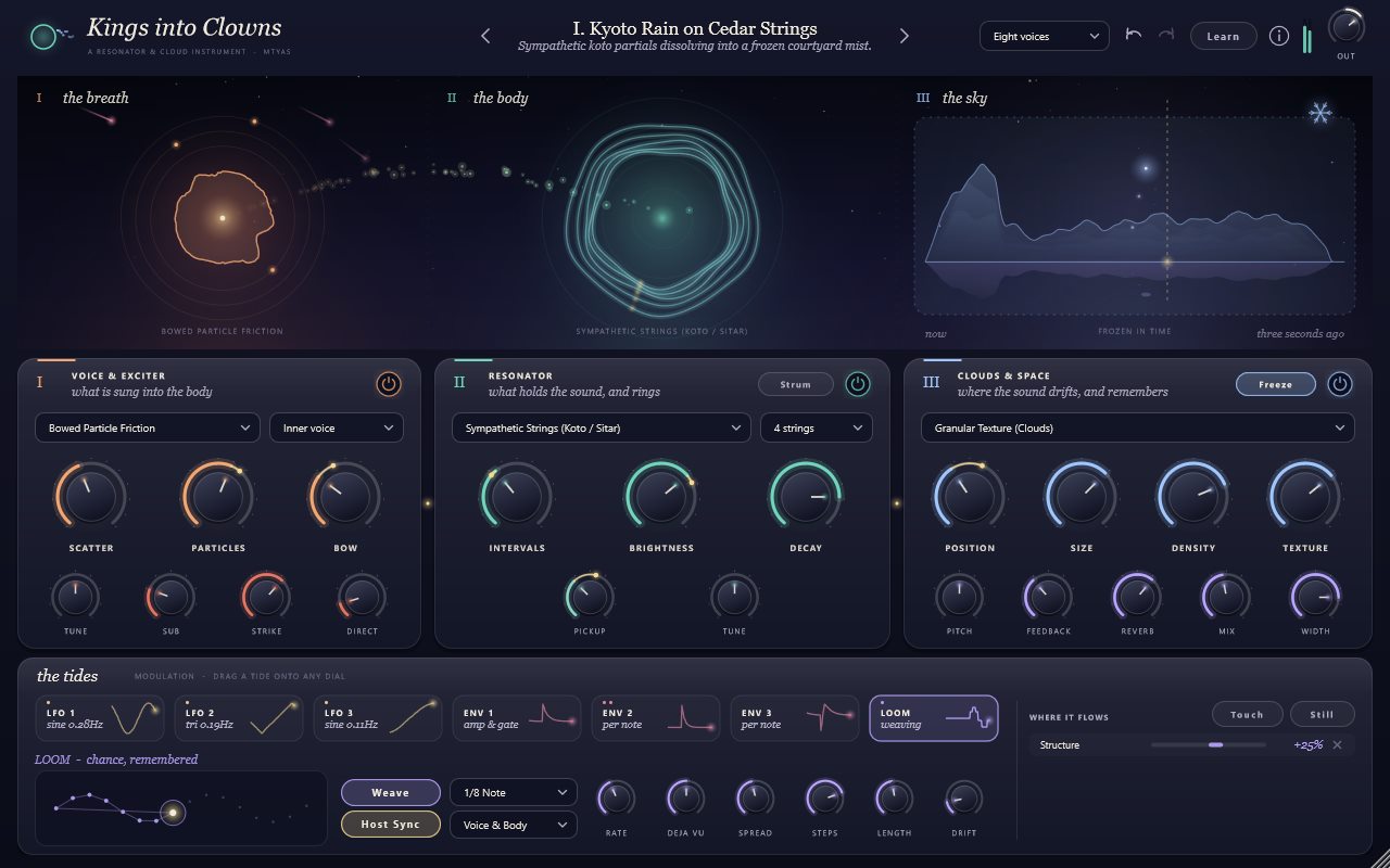 The Loom generative sequencer under a frozen cloud